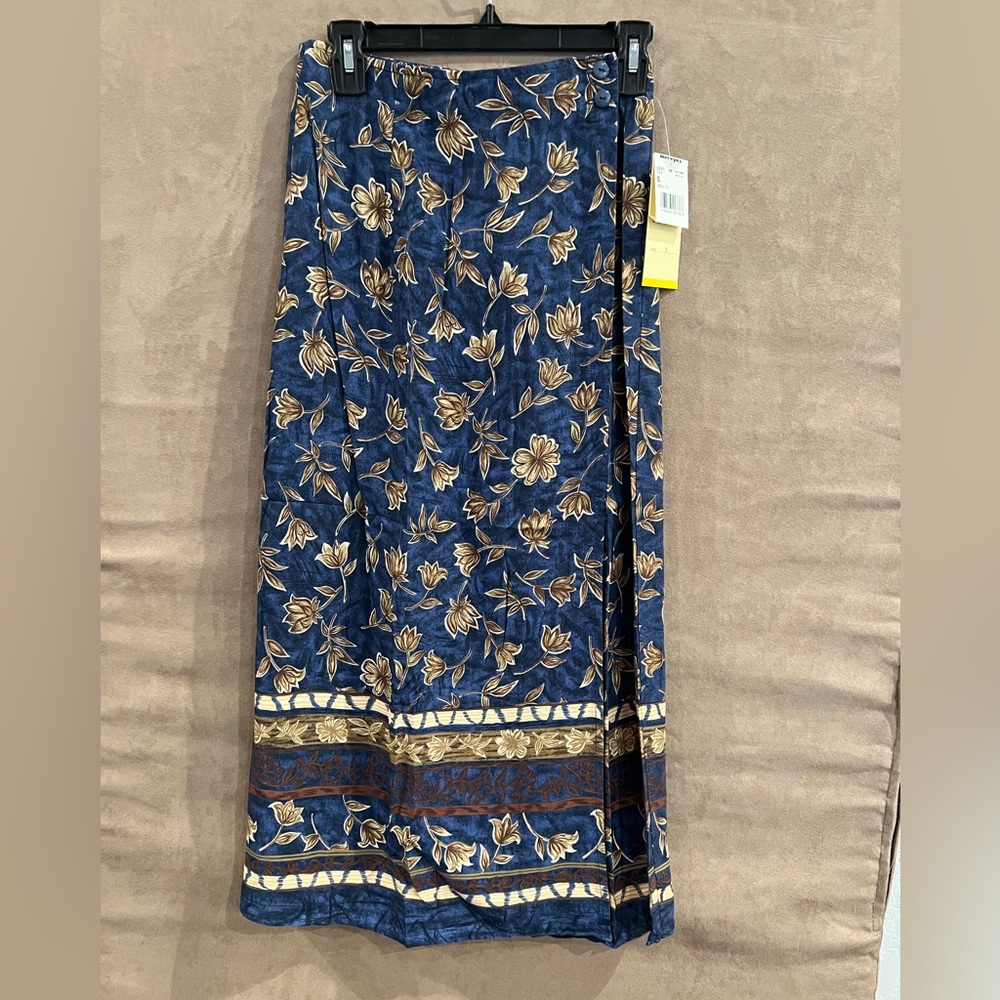 Prophecy Floral Blue Wrap Skirt